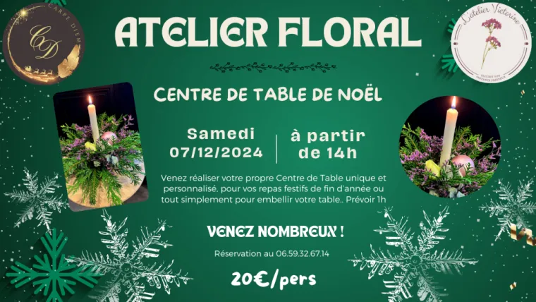 Atelier Floral - Centre de Table de Noël, Béthune, CARPE DIEM